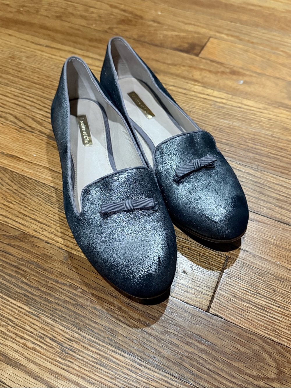 Louise et Cie Anniston Metallic Bow Loafer Flats